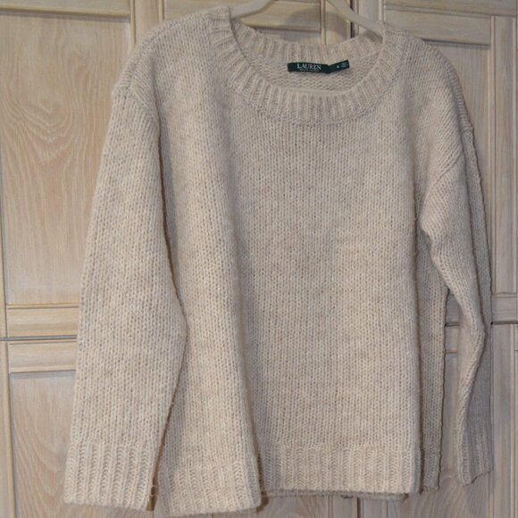 Ralph Lauren Sweaters - Lauren by Ralph Lauren Alpaca Wool Blend Sweater, Oatmeal Color, Medium